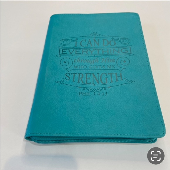 Classic Lux-Leather Journal with Zipper Closure in Turquoise NWT - Picture 5 of 10